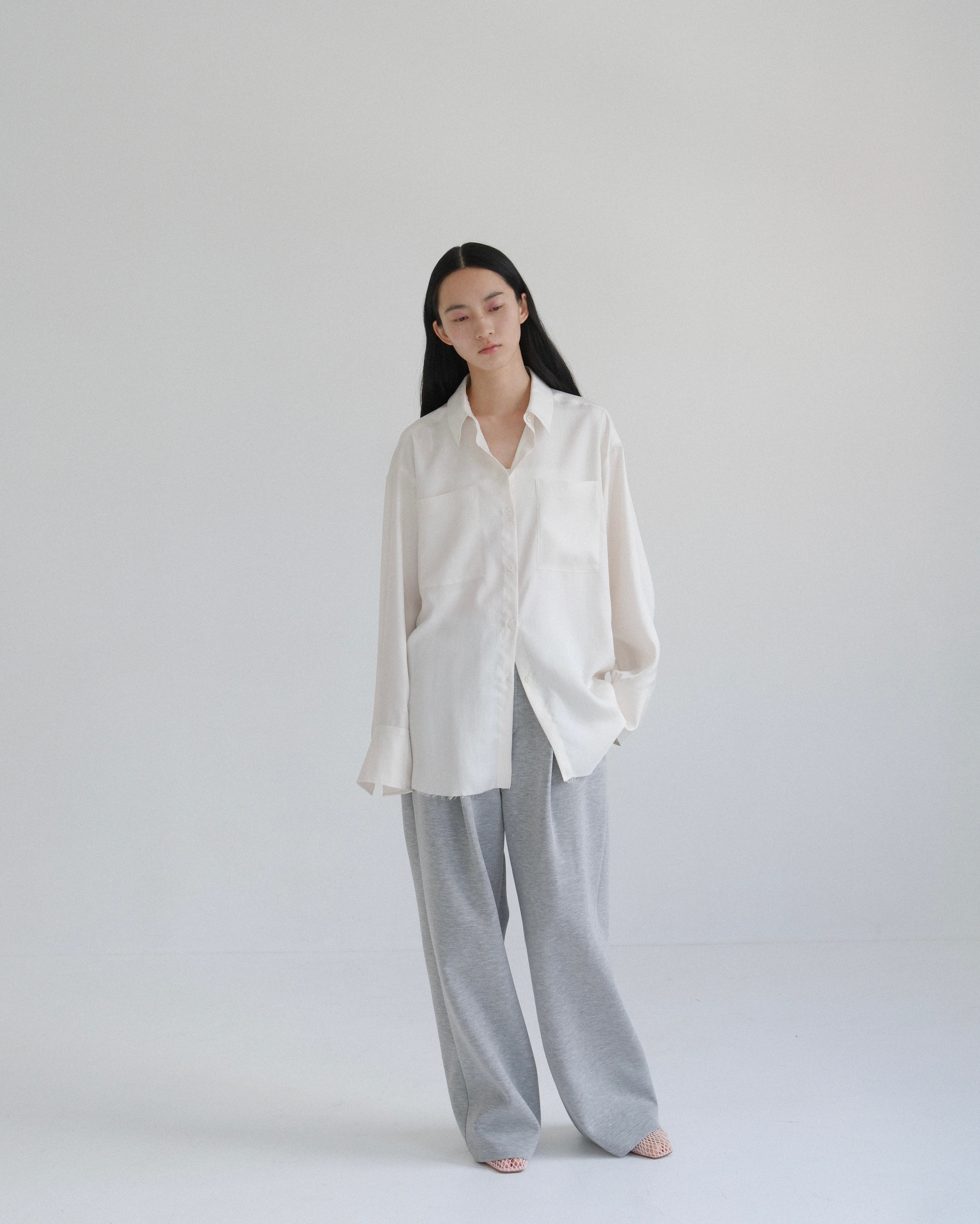 【試着のみ】aere アエレ　silky twill shirt silky twill shirt - made in Japan - | aéré
