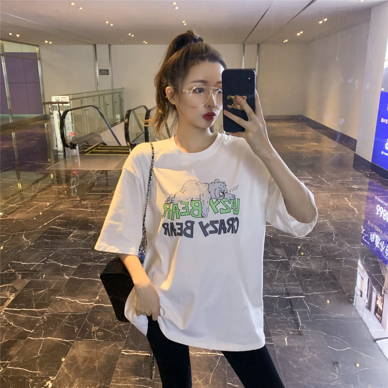 ルーズプリントTシャツ スプリングカジュアルトップス 春物 6Du_Shop_Women90545680861