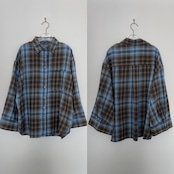 【予約:9月末入荷予定】フランネルbigカフスオーバーSH/サックス