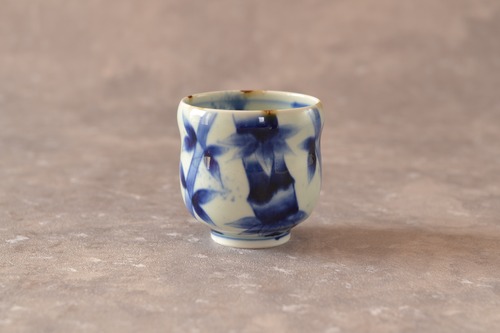 有田焼 福泉窯 染付瓢型湯呑 / 竹絵