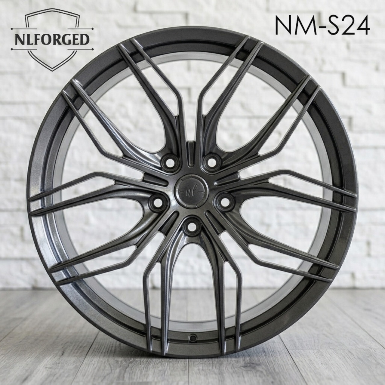 22インチ モノブロック 鍛造ホイール 4本セット ダークグレー NM-S24 