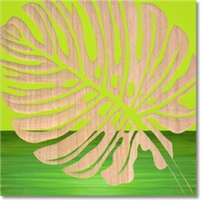 アート  ウッドスカルプチャーアート モンステラ  40×40cm 「シングル モンステラ2」壁掛け インテリア 南国 植物