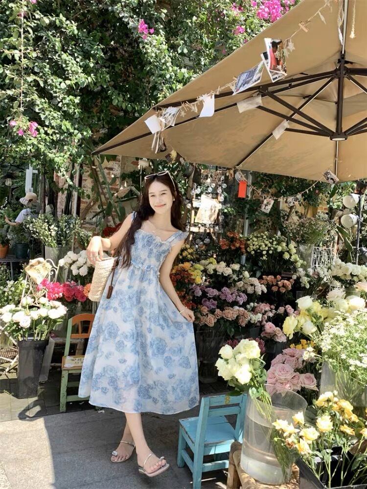 ノースリーブ花柄ワンピース G105CON0029 | liberal style. - 韓国