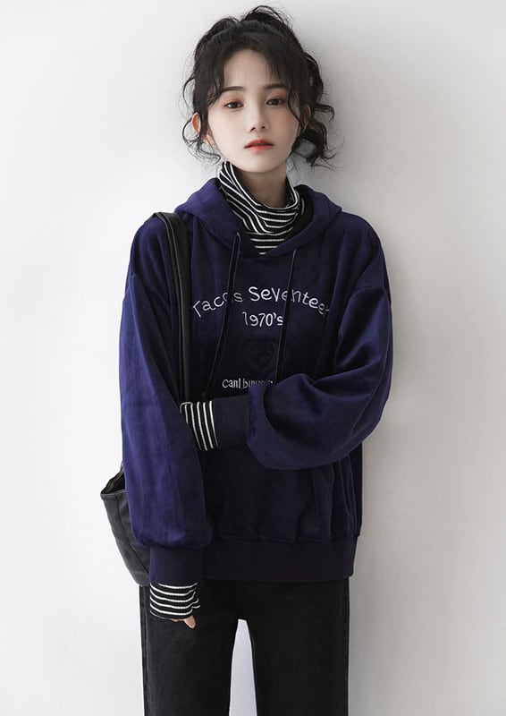 パーカー トップス レディースファッション 着回し ベルベットパーカー