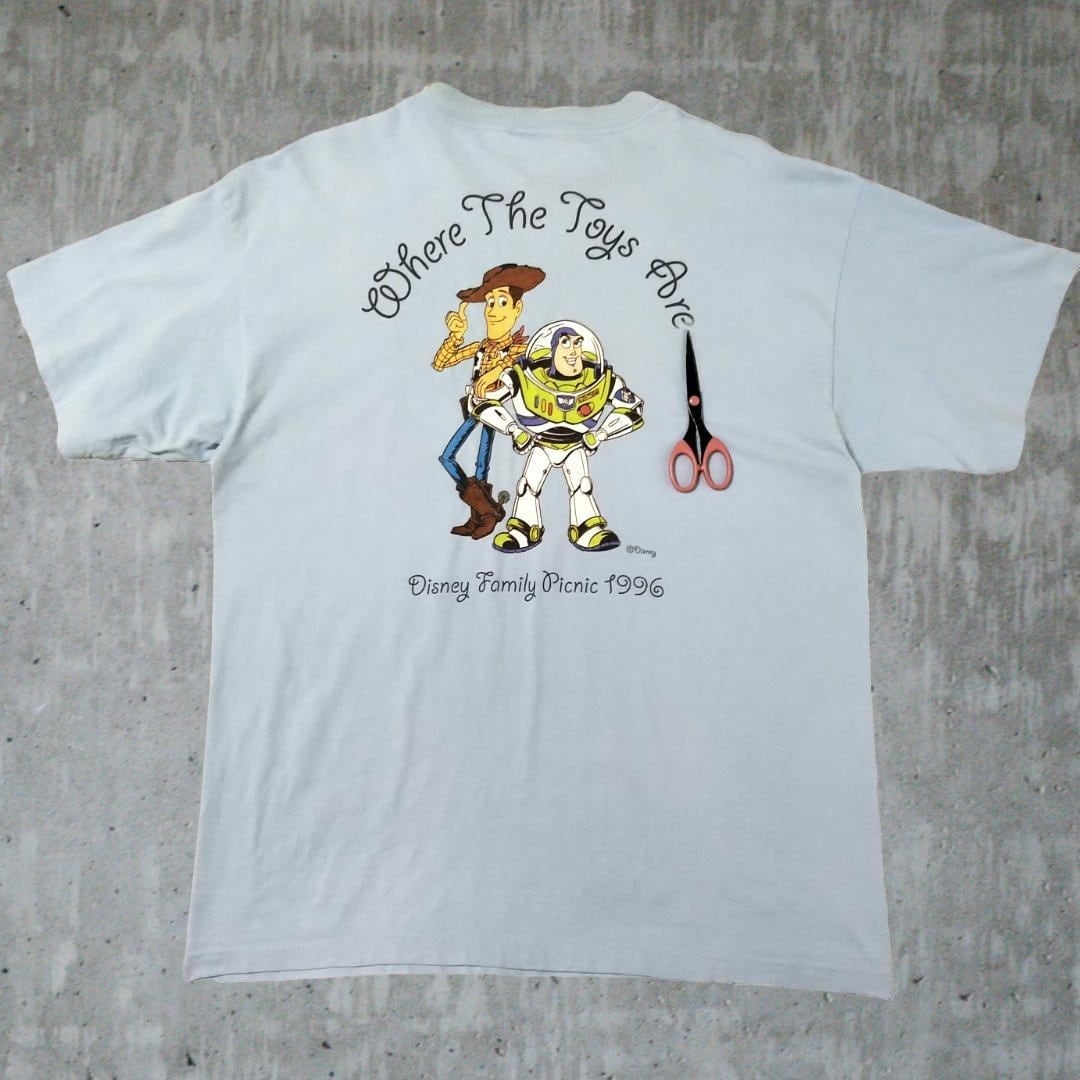 古着 トイ・ストーリー Tシャツ XXL 水色 ピクサー 映画T ムービーT