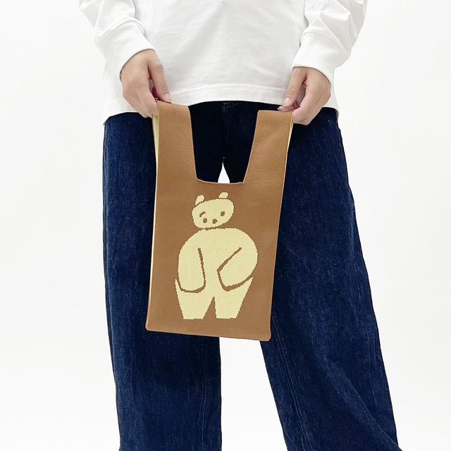 【killdisco】キルディスコ KNIT MINI MARCHE BAG  ベアー -Wait and See what happens- ニット ミニマルシェバッグ