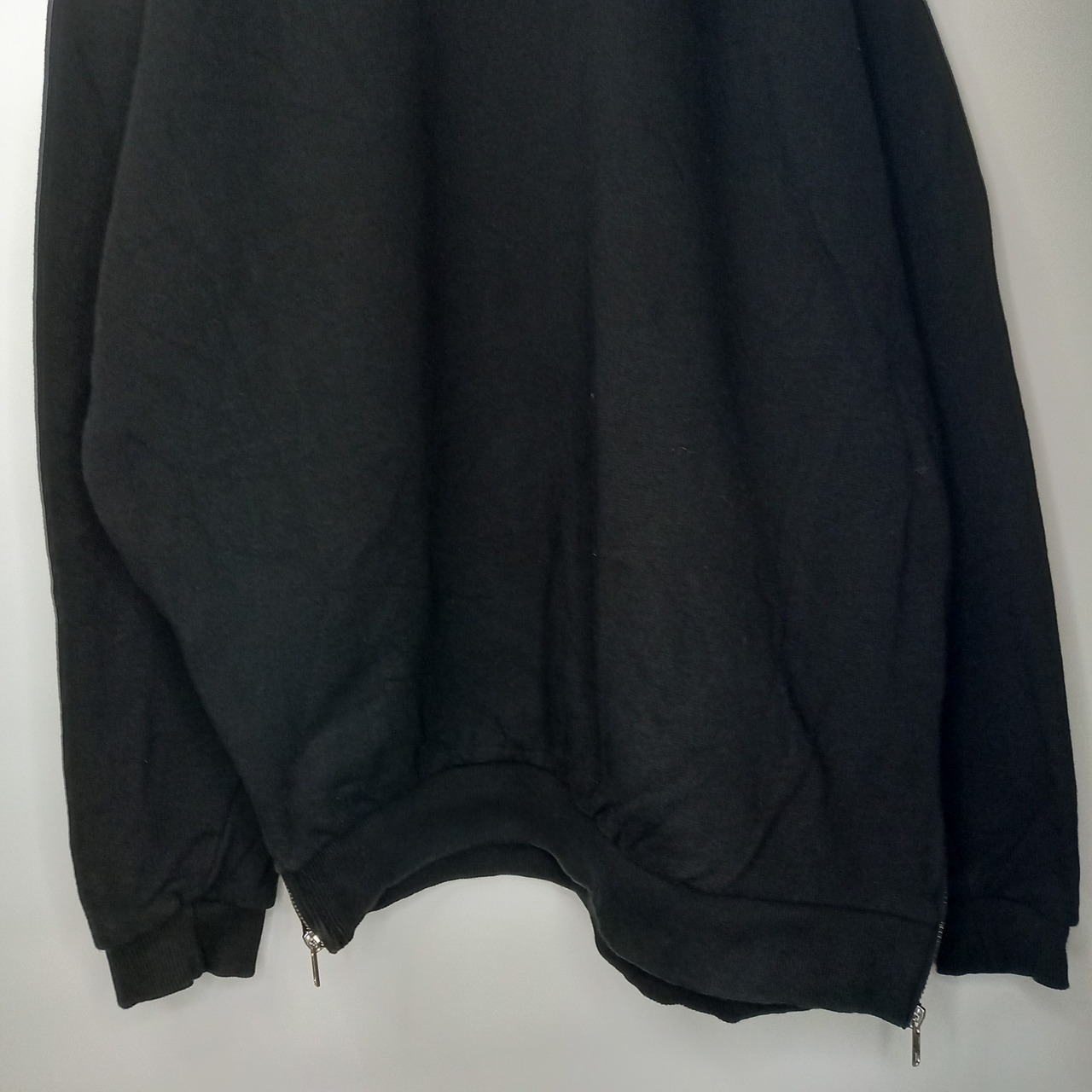 asos　裾ジップ　スウェット　トレーナー　無地　ブラック　L