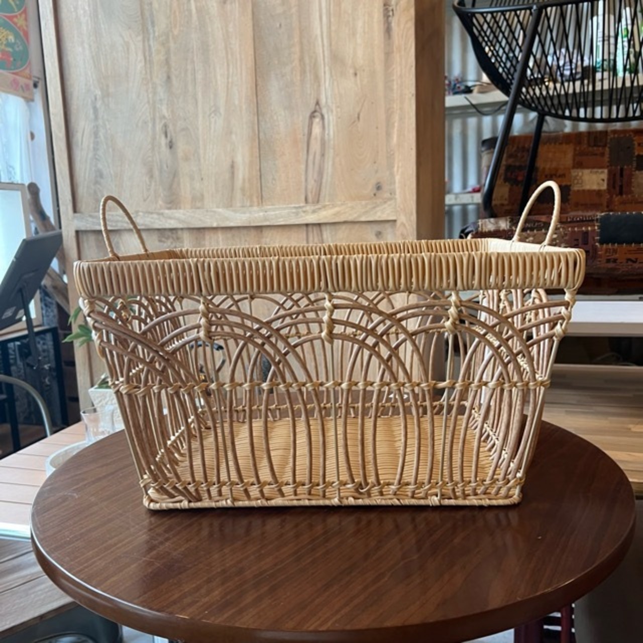 Plastic Basket L　プラバスケットL　バスケット　カゴ　取っ手付き　収納　