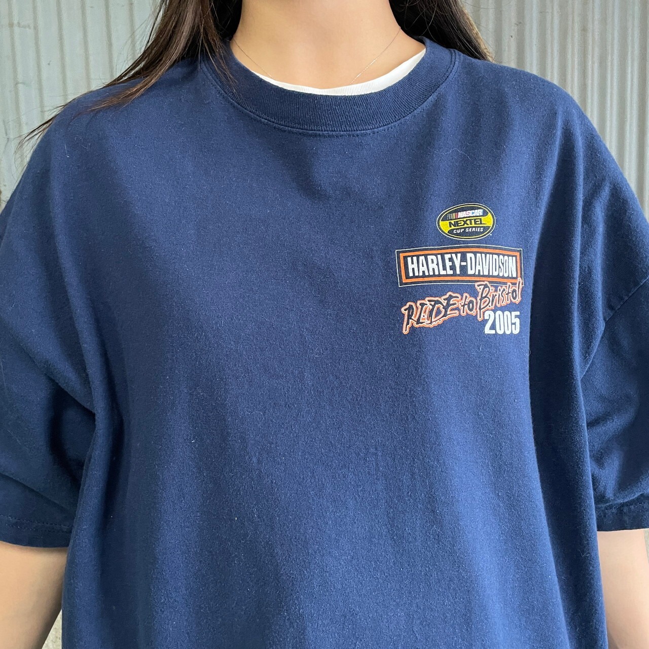 00年代 Harley-Davidson ハーレーダビッドソン NASCAR バックプリント 