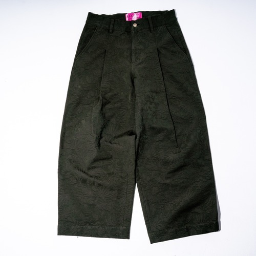 [2022ss] EFFECTEN(エフェクテン) plants jacquard wide tuck pants