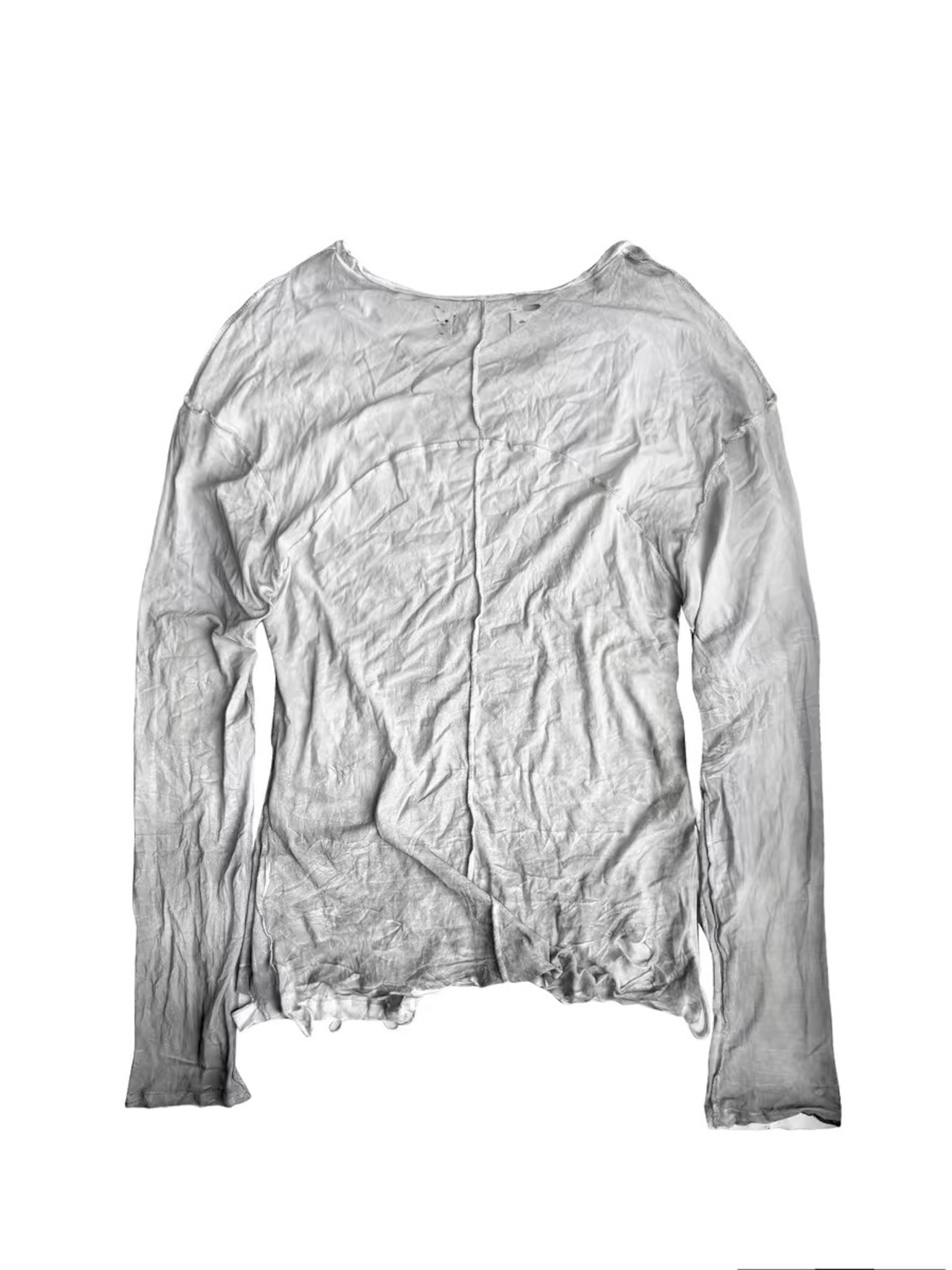 【CinderVein】Distressed Spray Wrinkled Long Sleeve Tee