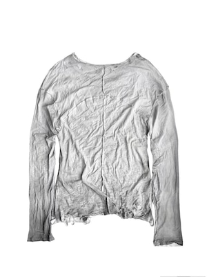 【CinderVein】Distressed Spray Wrinkled Long Sleeve Tee