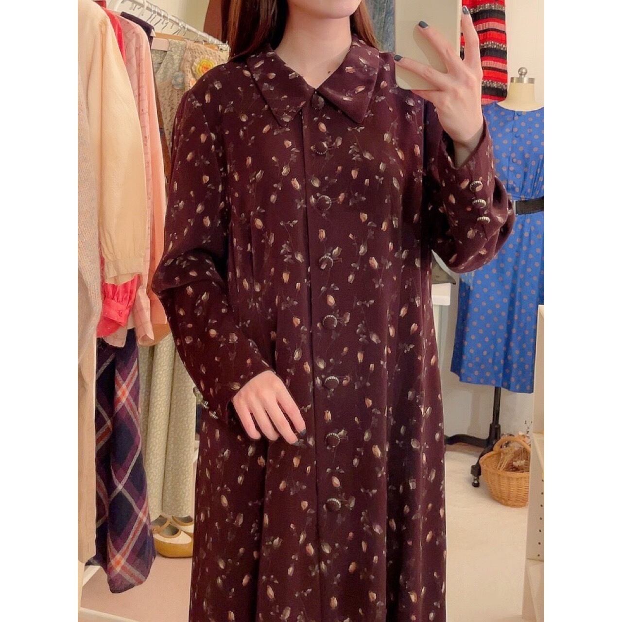 chocolate brown rose over one-piece