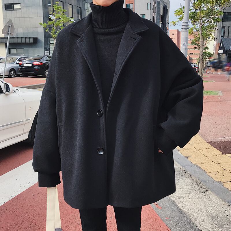 メンズ 韓国 冬 男 ファッション カジュアル オーバーコート Pinbaer Shop ピンベアー ショップ