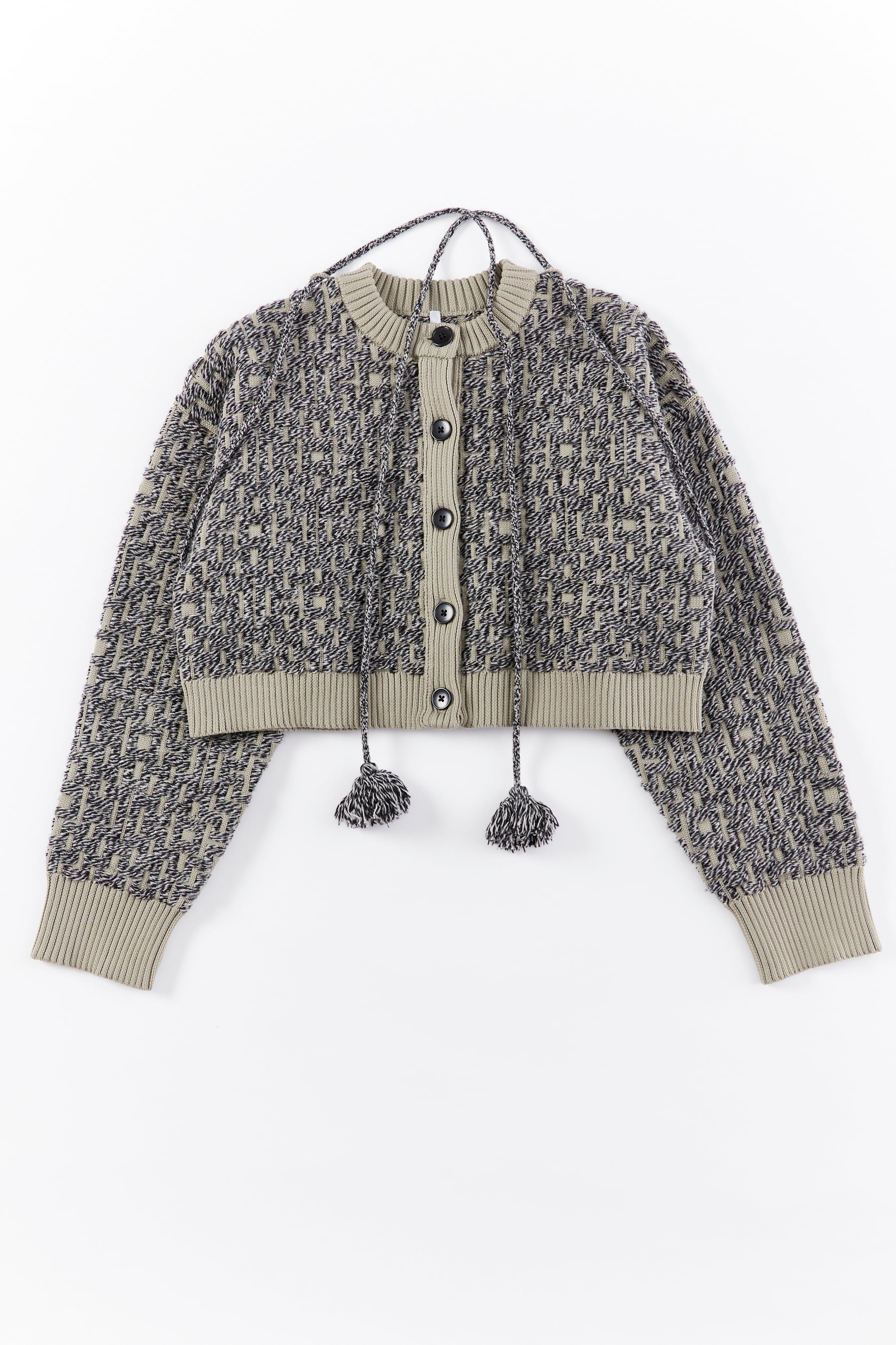 GEOMETRY DIAMOND PATTERN CARDIGAN 25AWAC-015 LT.KHAKI | A CCORDION