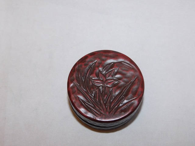 陶器香合(紫雲道　作)  pottery incense box(共箱)
