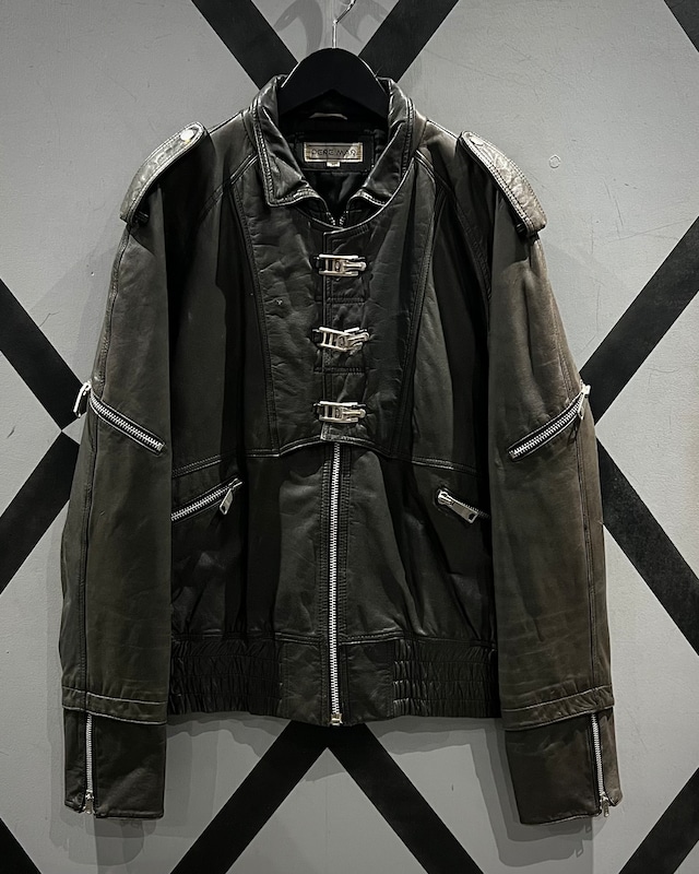 【X VINTAGE】80’s Layered Design Vintage Loose Leather Jacket