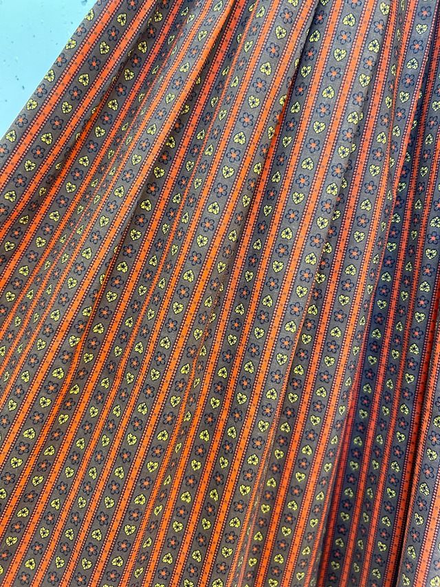 50’s 60’s cotton Heart&flower pleats skirt