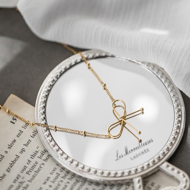 リボンモチーフチョーカーネックレス Me0925