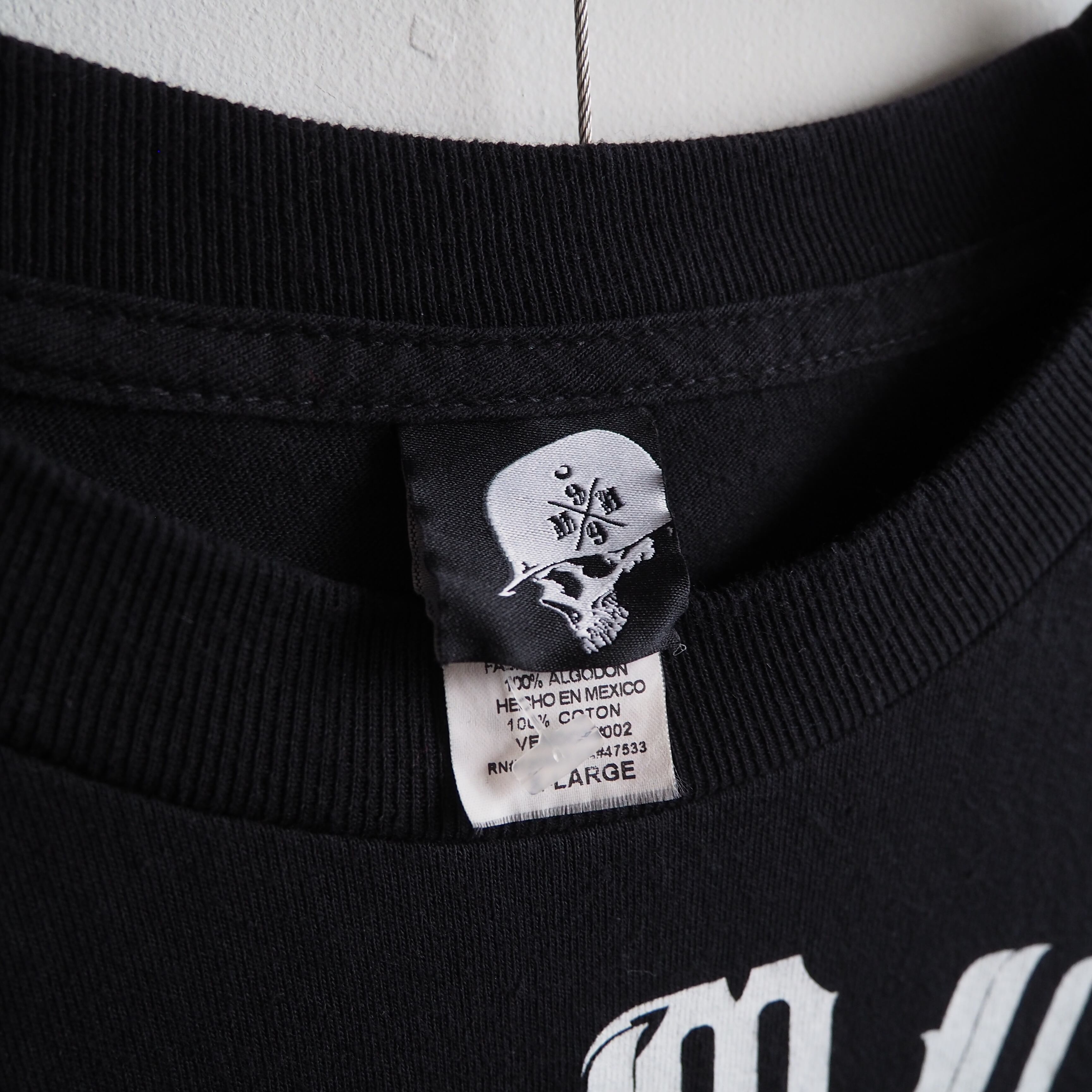 Bone prayer human graphic printed Black loose S/S Tee