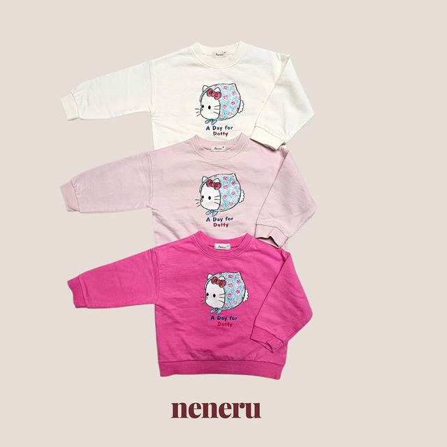 【取寄】neneru｜kitty tee｜ニャンコTシャツ｜12M-XL｜kids｜26 autumn