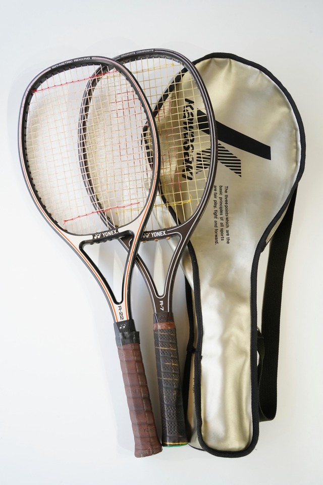YONEX REXKING 22 / R-7 90s 硬式テニスラケット 2本セット｜KAWASAKI ケース付き
