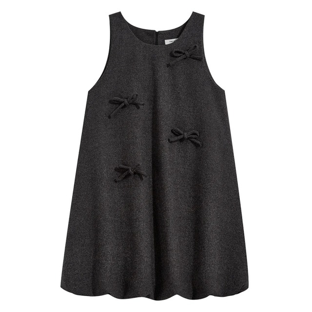 Ribbon detail flare mini dress　B1259