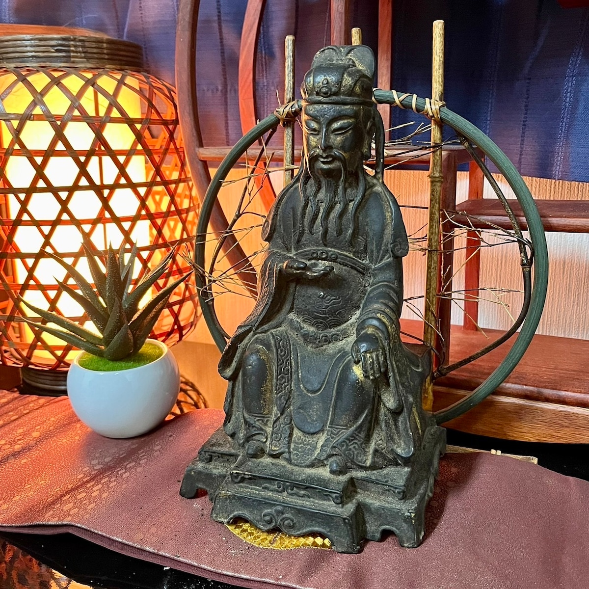 仏像A 文財神 比干 仏様 銅像 仏教 孔子 仏具 アンティーク風 中国風 