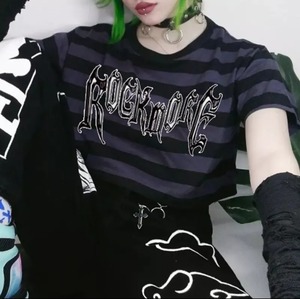 GOTH DARK / ルーズフィット パンクスタイル Tシャツ / GOTHIC ARMS