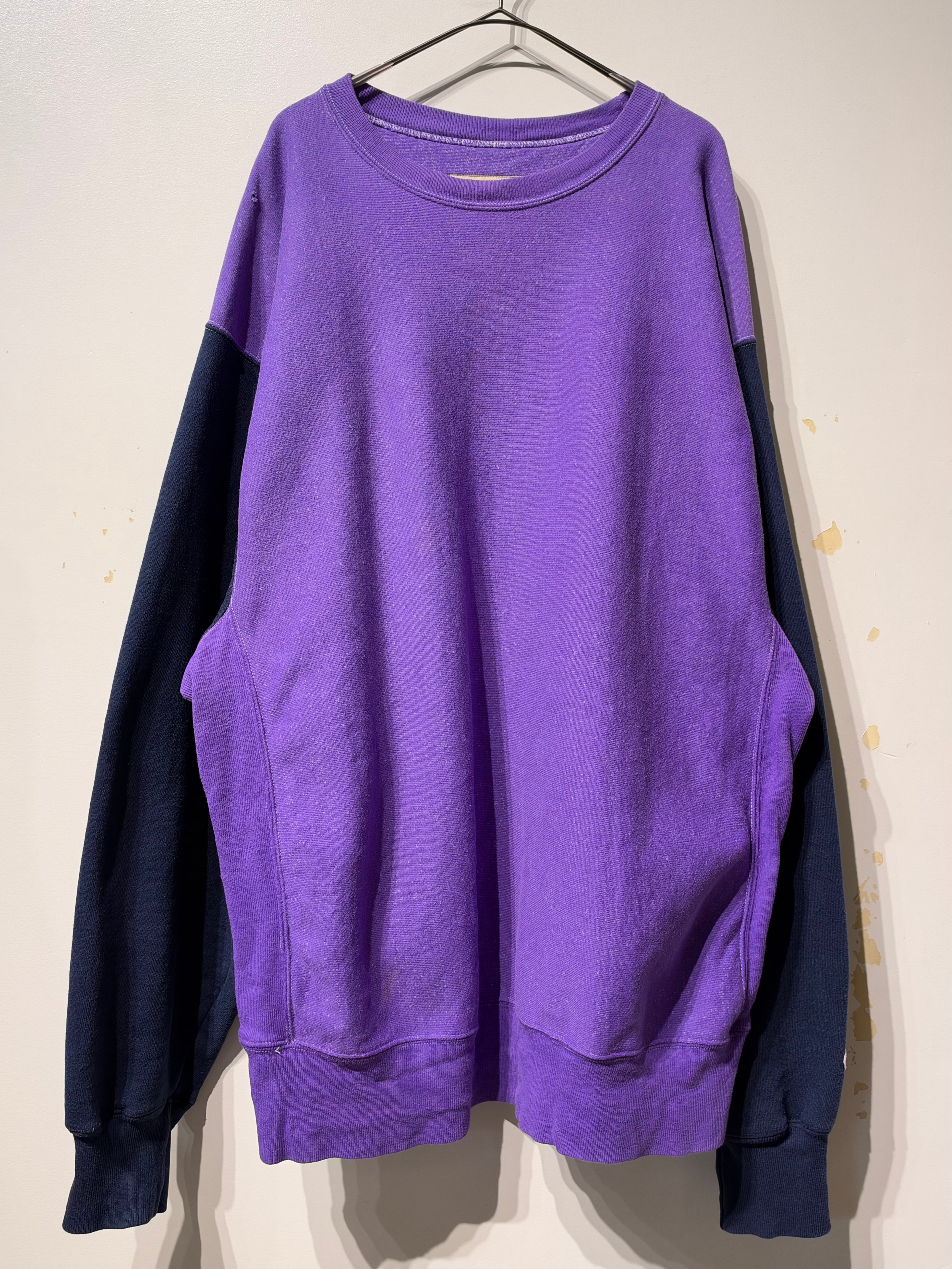(CS2592)Campion reverse weave 2tone color sweat pullover