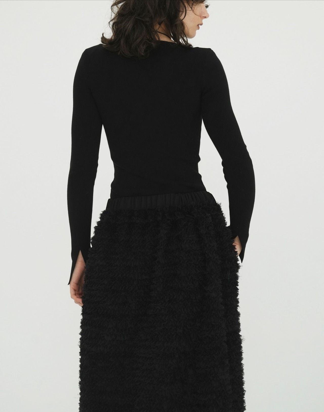 CLANE SHOULDER PADS KNIT TOPS 3色展開