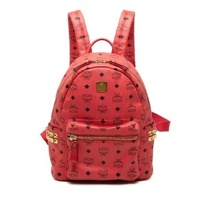 エム シー エム ヴィセトス ロゴグラム リュック バックパック ピンク PVC レザー レディース MCM 【中古】