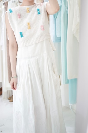 ribbon short knit tops