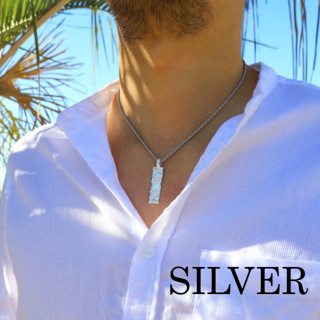 ホヌ ネックレス ハワイアンジュエリー ゴールドペンダント シルバー925 ホヌ 海亀 マイレ プレート ネックレス メンズ レディース ロープチェーン付 Abalent