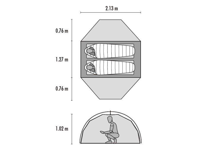MSR Elixir™ 2 Backpacking Tent Green | Room
