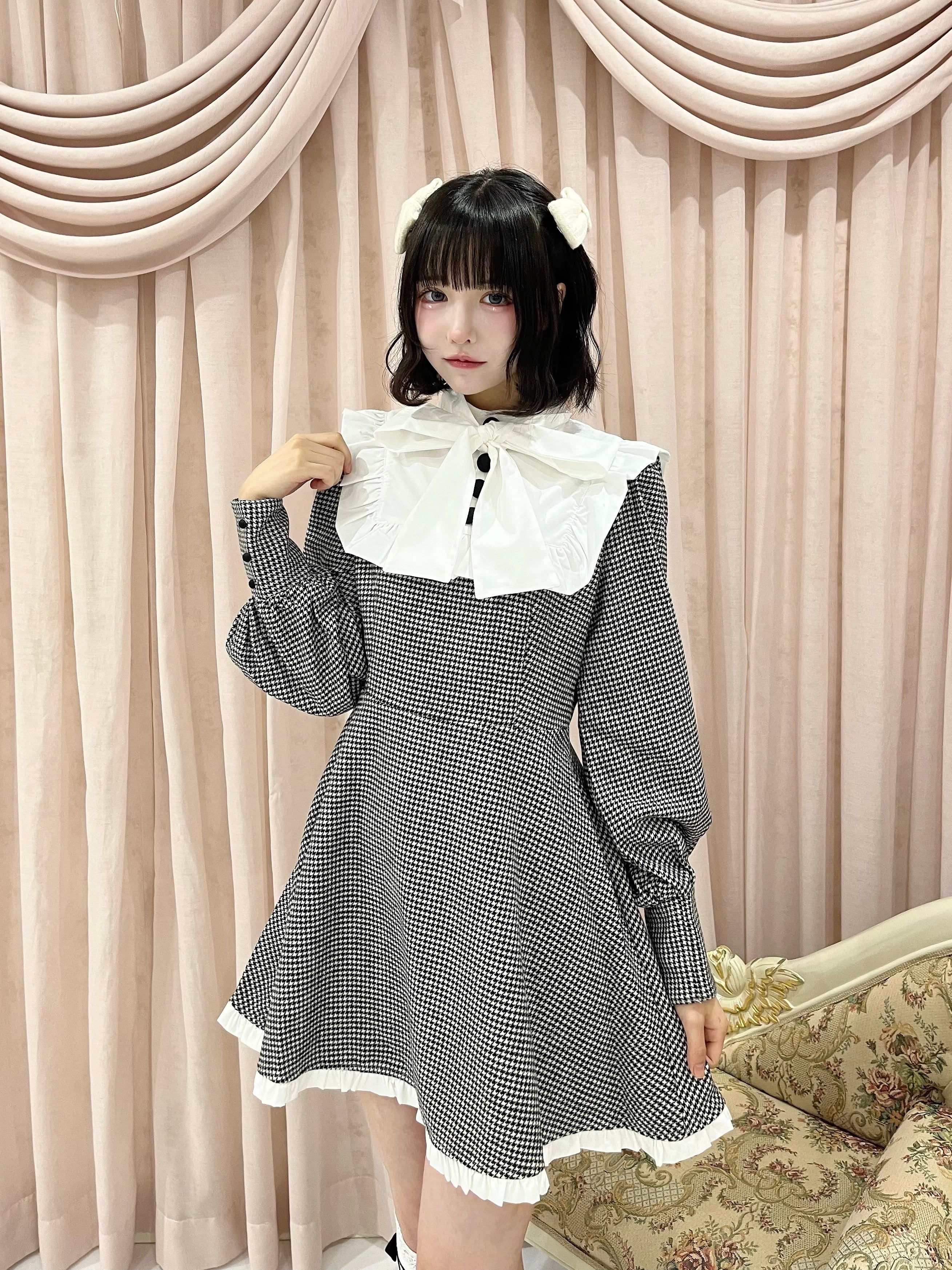 【LAST2】すいーとリボンチェックワンピース