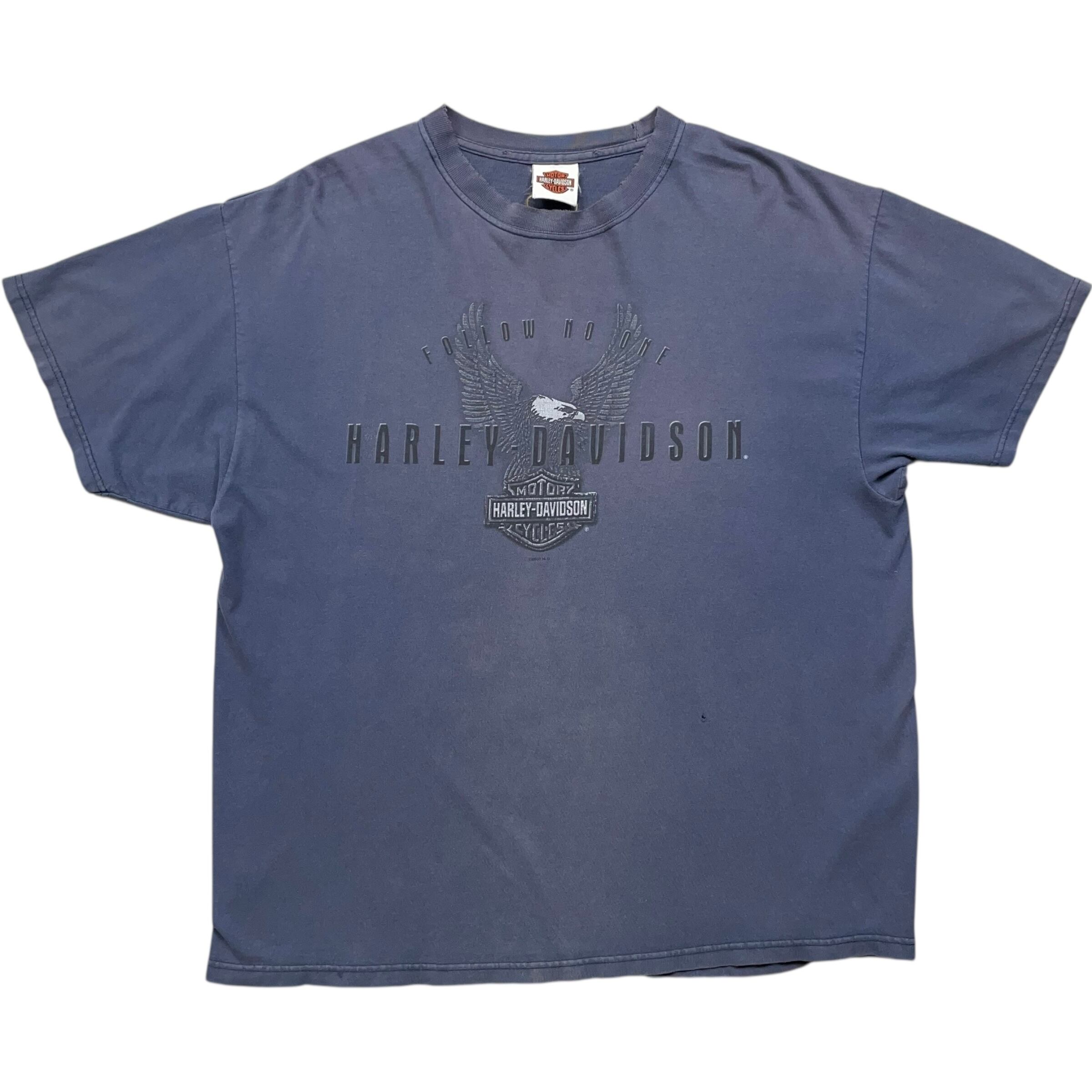 《L》 Harley-Davidson ハーレーダビッドソン Tシャツ 両面プリント イーグル フレイム ネイビー no.7343