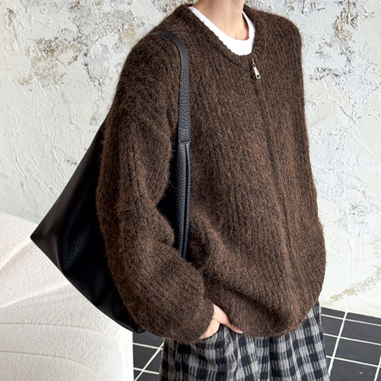 シャギーニットジップアップカーディガン A01854 | SELECT SHOP -Autan-