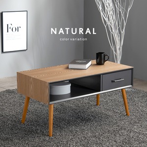 【組立式】センターテーブル 収納 引き出し付き ローテーブル リビング コンパクト スリム 2色展開 幅80cm