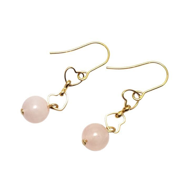 恋愛運 ローズクォーツ ピアス パワーストーンピアス 天然石 金属アレルギー 対応 ギフト イヤリング変更可 ハンドメイド アクセサリー