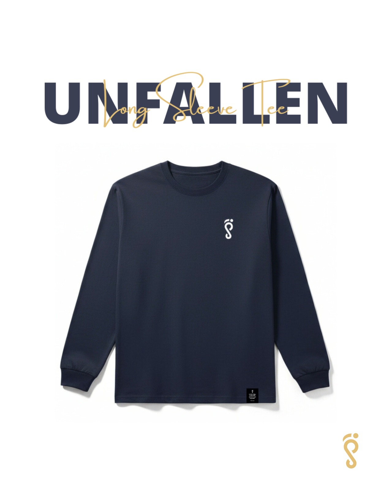 Unfallen - Long Sleeve Tee (navy/white) - 1