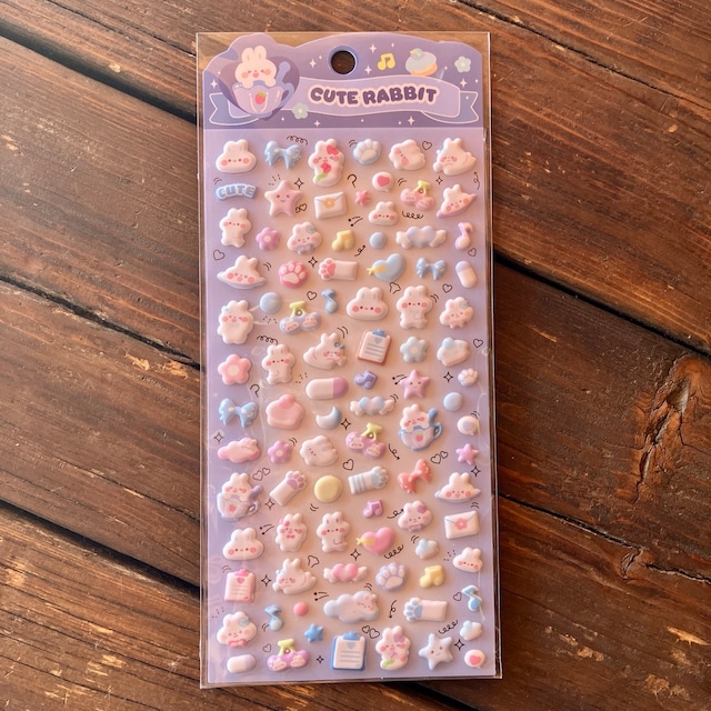 CUTE RABBIT　ぷくぷく泡フォームシール　X04