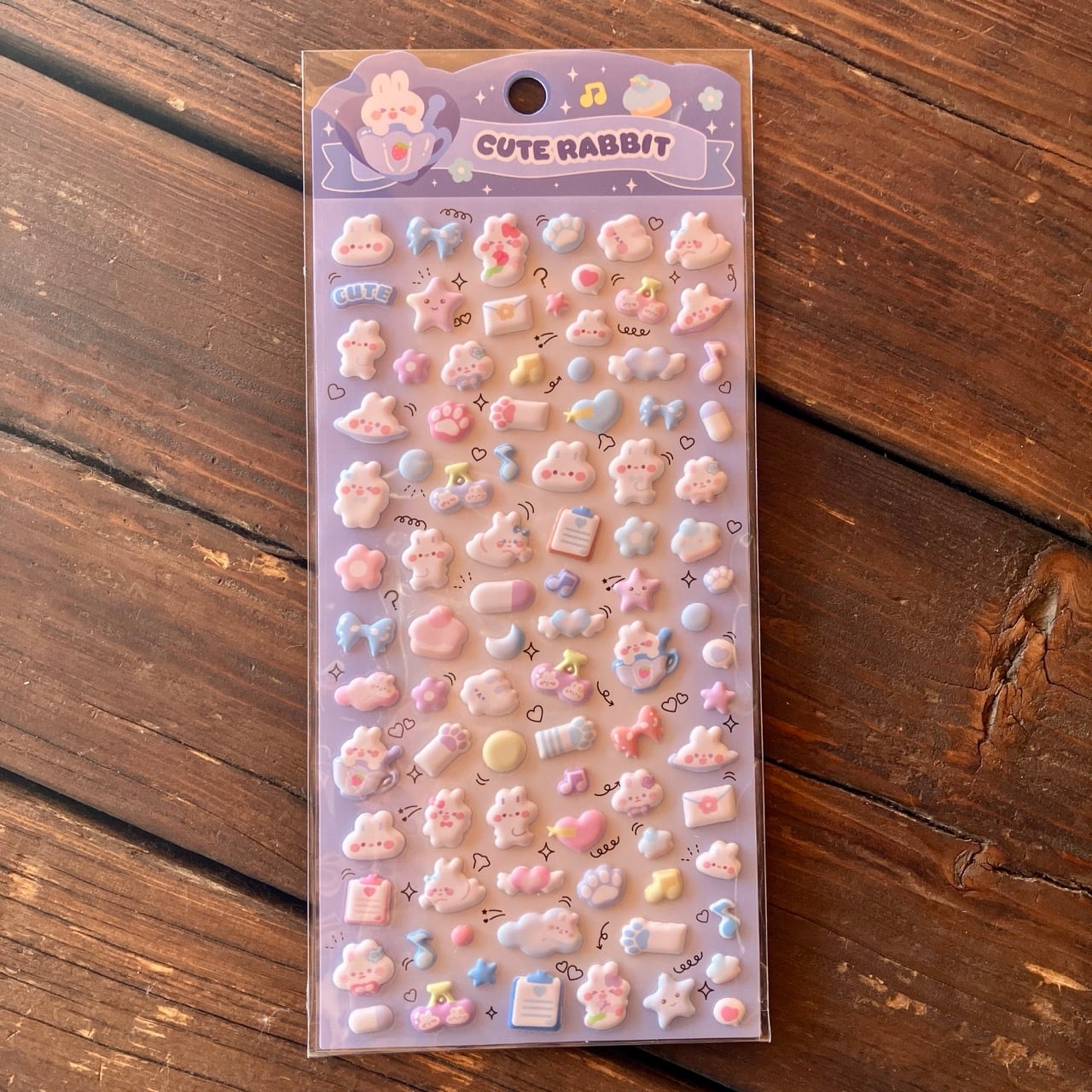 CUTE RABBIT ぷくぷく泡フォームシール X04