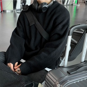 シンプルラウンドネックニット　MT0080386