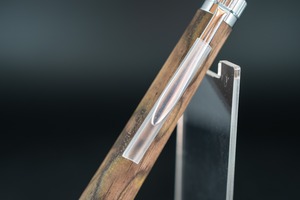 【魅惑の黒い紋様】黒柿 孔雀杢 極上 ③ silver MP