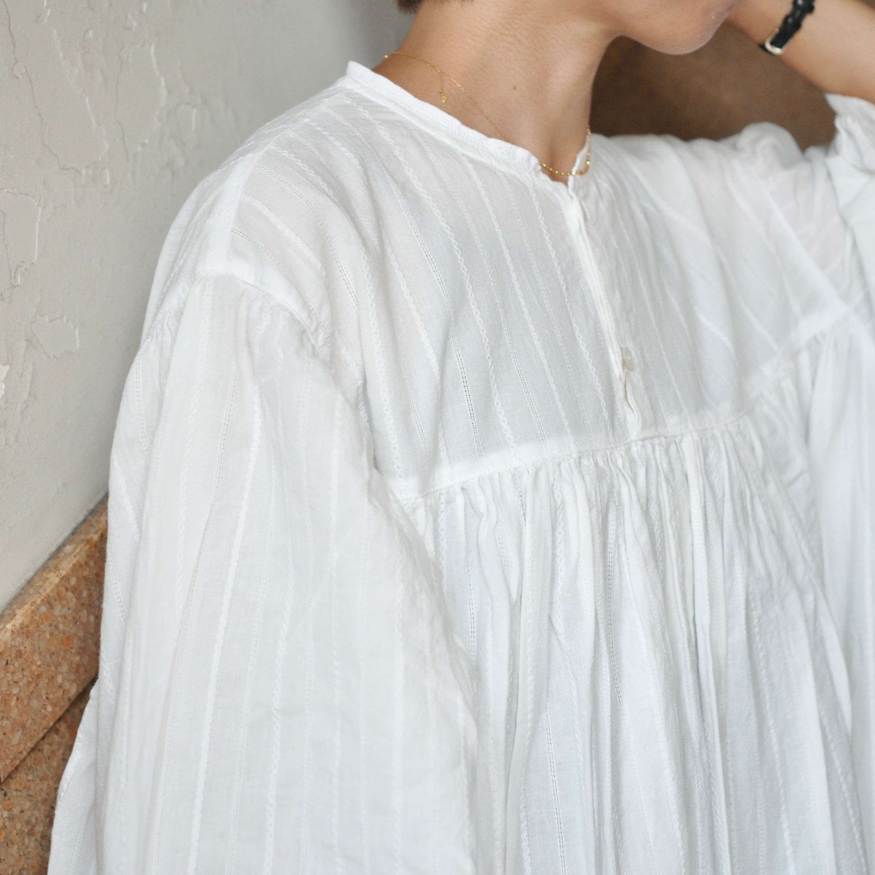 HARVESTY dobby lace bohemian dress - white -