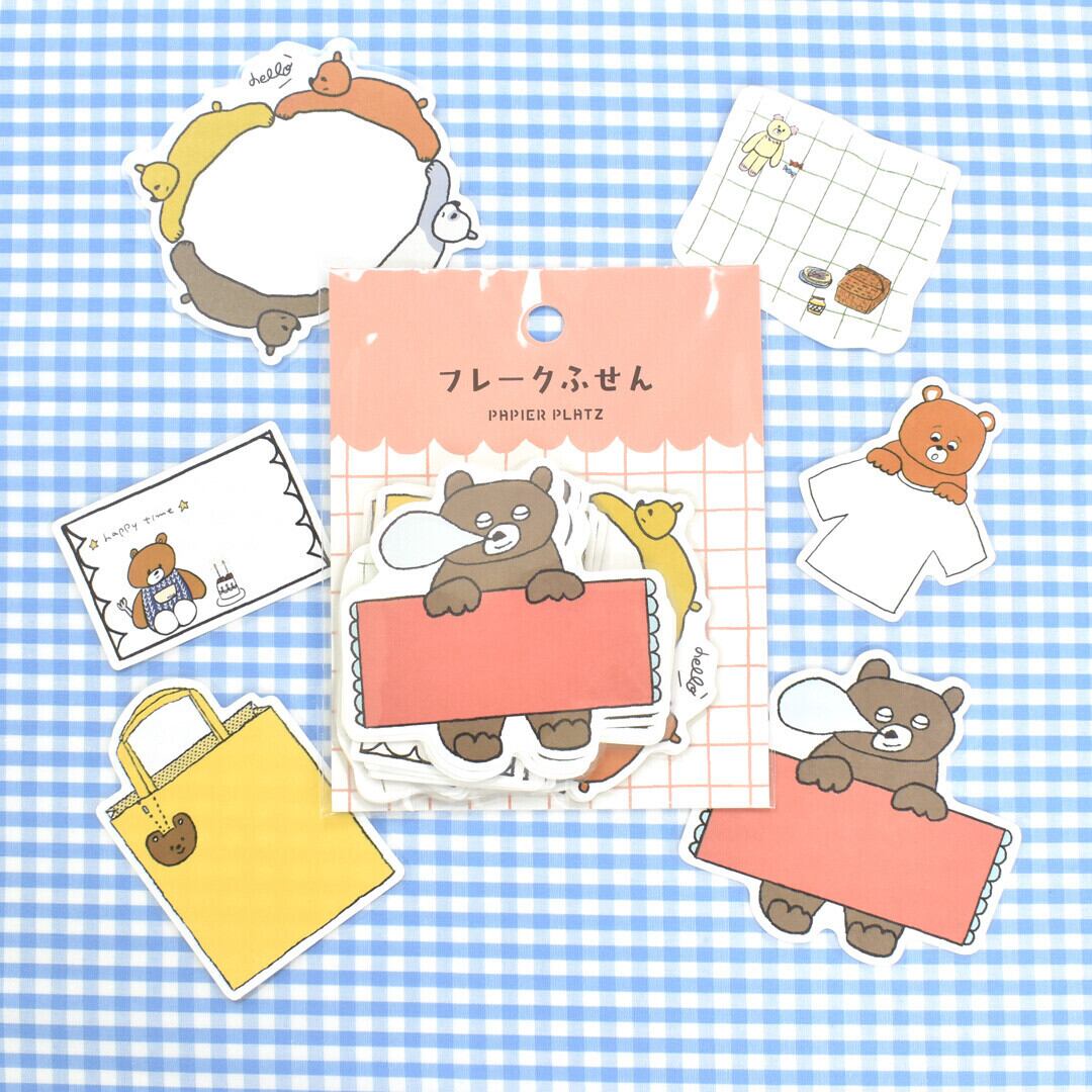ニコレシピ クマさんだらけ フレーク付箋 PA09