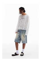 CONP Spray Paint Denim Shorts