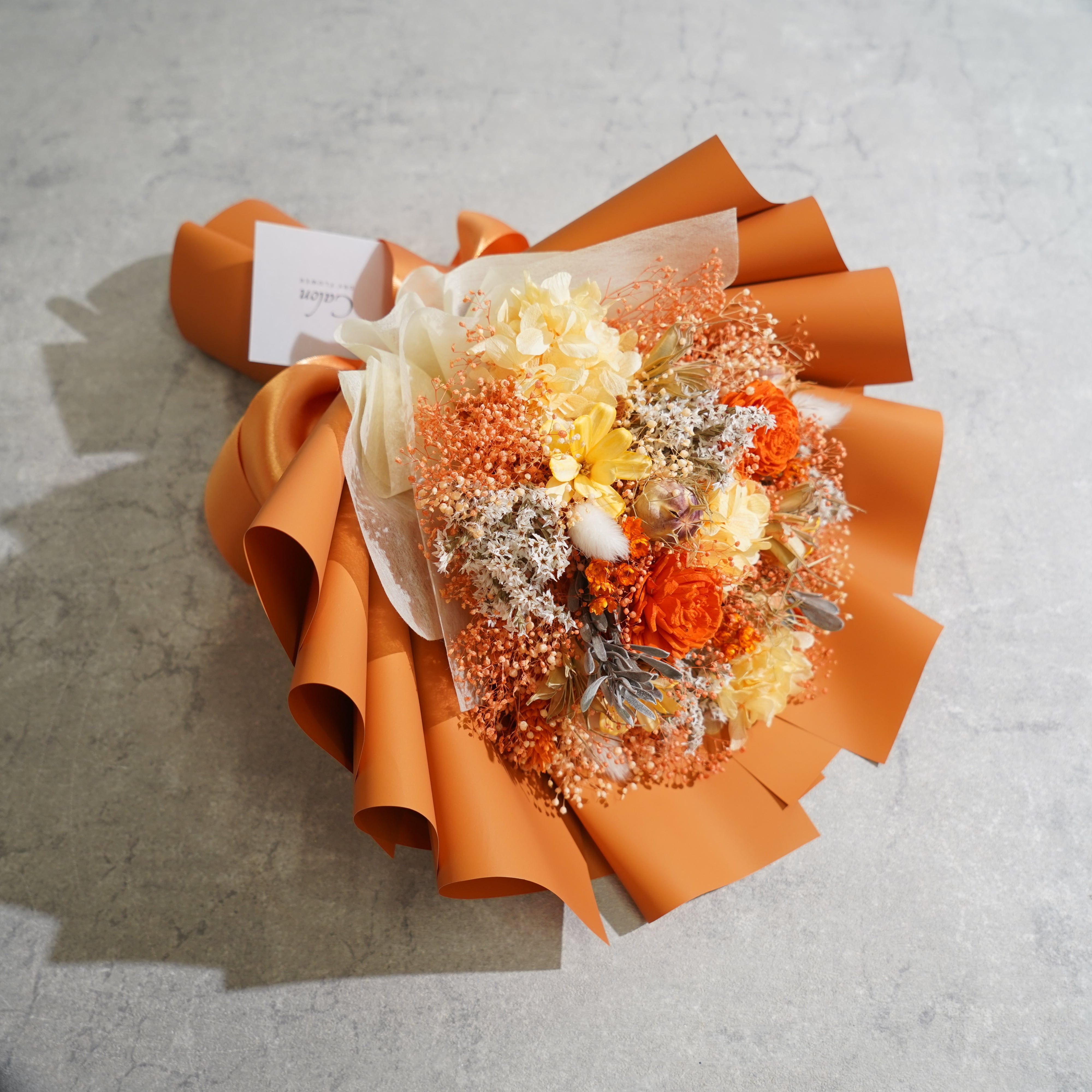 ドライフラワーの花束 Mサイズ オレンジ M-432≪限定1点≫