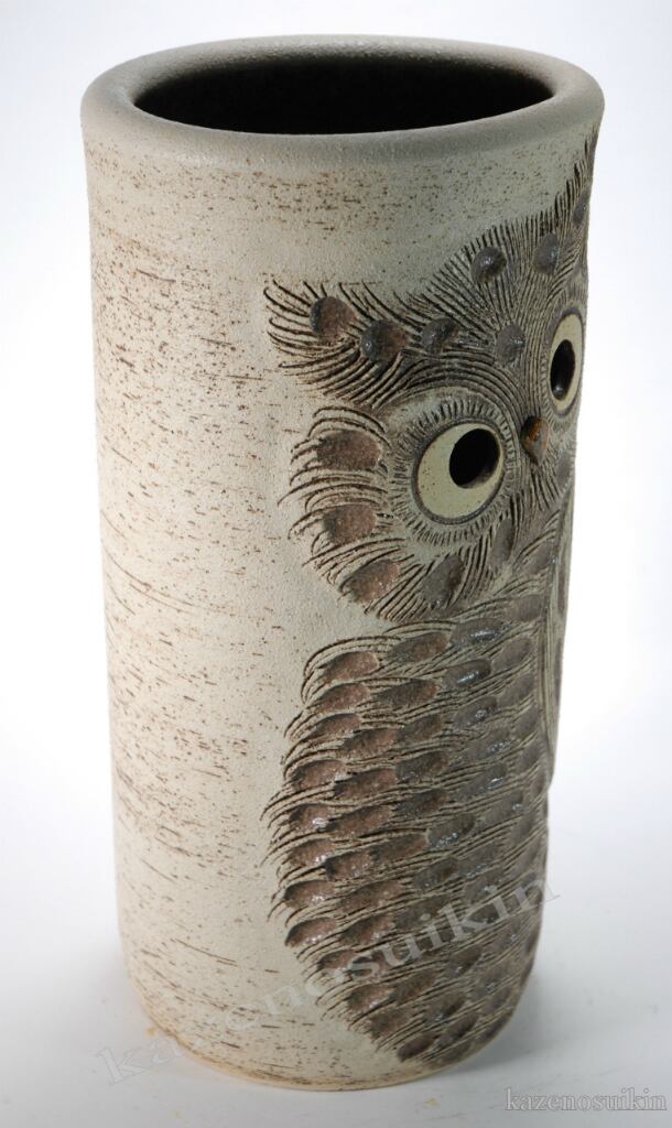 信楽焼傘立て  ふくろう彫 高さ４7cm 傘立て 陶器 信楽焼 おしゃれ スリム フクロウ 傘入れ モダン